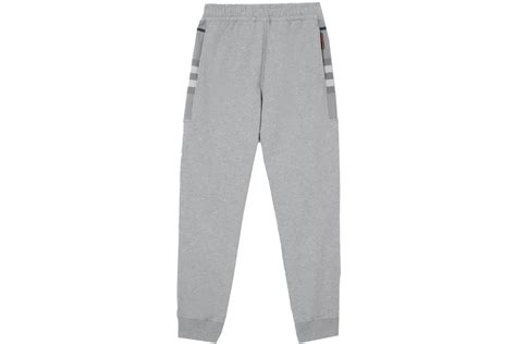 burberry brit grey cotton chino pants|Burberry check panel trousers.